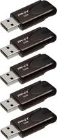 PNY „Attaché 4“ 32GB USB atmintukų rinkinys (5 vnt.), USB 2.0, juodos spalvos