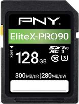 PNY „EliteX-PRO 90“ 128GB SD atminties kortelė C10 U3 V90 UHS-II