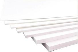 Polistireno putų plokštė, polistireno putų plokštė, 5 vnt. baltos PVC putų plokštės, 1–3 mm storio, įvairių dydžių (100x100x3 mm)