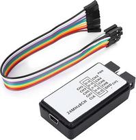Populiariausias 8 kanalų USB loginis analizatorius, 24 MHz diskretizacijos dažnis, skirtas elektronikai | Mini kišeninis loginis analizatorius, 100 kΩ varža, su USB kabeliu ir jungiamaisiais laidais, skirtas skaitmeninių signalų derinimui