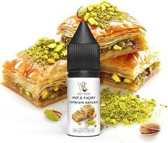POPY Trade - Mix & Enjoy - Pistacijų baklava - perdozuotas aromatas 10 ml aukštos kokybės buteliuke su lašintuvu, lengva maišyti. Skirtas purkštuvams, rūko aparatams, difuzoriams, maistui, gėrimams ir kt.