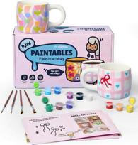 Pott'd Paintables puodukų dažų rinkinys suaugusiesiems, puodelių tapybos rinkinys pradedantiesiems. Keramikos tapybos rinkinį sudaro puodeliai, dažai, teptukai, šluostė ir tapybos įkvėpimo vadovas.