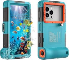 Povandeninis mobiliojo telefono dėklas IP68 15 m/50 pėdų vandeniui atsparus telefono dėklas, suderinamas su "iPhone 17_7 Pro/Pro Max/Plus/Mini" "Samsung Galaxy S10-S25 Plus/Ultra Xiaomi", skirtas nardymui, plaukiojimui, nuotraukoms ir vaizdo įrašams, mėly