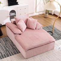 Prabangi velvetinė sofa lova - moderni sofa su 4 pagalvėlėmis, itin minkšta ir daugiafunkcinė velvetinė sofa be surinkimo, erdvę taupanti sofa lova (rožinė)