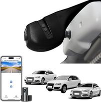 Priekinė 4K ir galinė 1080p prietaisų skydelio vaizdo kamera, pritaikyta "Audi" (B modelis, juoda) A4 A6 Allroad A3 A5 A6 Q5 A8 S8 A7 S5 Q3 S3 S7, integruota OEM išvaizda, WiFi ir nemokama programėlė, 128GB kortelė