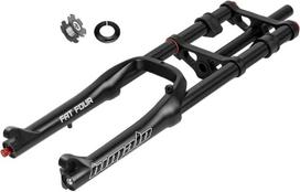 Priekinė pneumatinė šakė „Fat Bike“ dviračiui, 20 colių, 120 mm amortizacijos eiga, 4,0 padangos, 1-1/8 colio tiesus vamzdis, QR 9 x 135 mm, reguliuojamas traukos lygis, rankinis fiksatorius, diskiniai stabdžiai elektriniam dviračiui