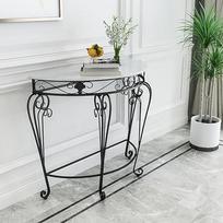 Prieškambario ir svetainės konsoliniai staliukai, siauri stikliniai pagalbiniai staliukai, pusmėnulio formos konsolinis staliukas su marmuro imitacijos stalviršiu, elegantiškos metalinės kojos, pusmėnulio formos akcentinis staliukas prieškambariui ir svet