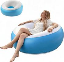 Pripučiama sofa, 85 x 85 x 43 cm, pripučiama kėdė iš PVC, 100 kg apkrova, paplūdimio gultas, pripučiama, skirta baseinui, kempingui, paplūdimio vakarėliams, mėlyna