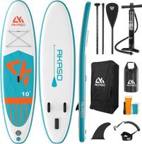 Pripučiama SUP irklavimo lenta „Stand Up“ – „AKASO“ 3 m x 81,3 cm x 15,2 cm aukščiausios kokybės SUP irklavimo lenta suaugusiems, maksimali apkrova 150 kg, su visais priedais