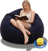 Pripučiamas sėdmušis, pripučiama kėdė-sofa, pripučiama žaidimų kėdė-gultas | Pripučiama sofa, pripučiama poilsio kėdė, nešiojama pripučiama kėdė, skirta svetainei ir miegamajam (mėlyna)