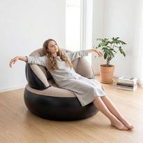Pripučiamas „Shell Shape“ sofos tipo baldas, pripučiama kėdė, lengvai valoma, apsauganti nuo oro nuotėkio, su flokuotu PVC paviršiumi, skirta kempingui, žaidimams, pietų pertraukai, vakarėliui sode, saulės vonioms (pilka)