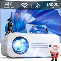 Projektorius su dėklu, „Full HD 1080P“ ir „4K“ raiška, palaiko 13 000 liuksų, „iZEEKER“ mini projektorius su 5G, „Wi-Fi“ ir „Bluetooth“, projektorius, suderinamas su mobiliaisiais telefonais, 300 colių namų kino sistema, suderinamas su „iOS“, „Android“, „