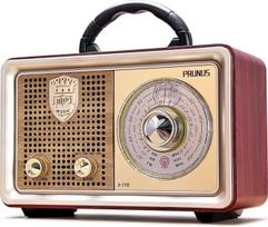 PRUNUS J-110 AM/FM/SW retro radijas su "Bluetooth", nostalgijos radijo imtuvas, maitinamas iš baterijos arba kintamosios srovės, su 1200 mAh įkraunamomis baterijomis, medinis korpusas, 5 W garsiakalbis, palaiko USB/TF/AUX