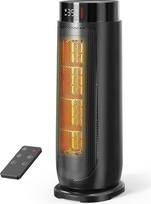 PTC ventiliatorinis šildytuvas namams, apsauga nuo perkaitimo ir apvirsties, juodos spalvos, 2000 W | Termostatas, 90° svyravimas, užtikrinantis šilumą dideliame plote, nuotolinio valdymo pultas ir 24 val. laikmatis, ECO režimas, tylus – 37 dB, įkaista pe