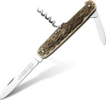 PUMA kišeninis peilis 421 – elegantiškas sulankstomas peilis retro stiliaus – 90 mm ilgio geležtė, pagaminta iš vokiško plieno (1.4110, 55–57 HRC) - Su atsarginiu peiliu ir kamščiatraukiu – rankų darbo, pagamintas Solingene (prekės Nr.: 210421)