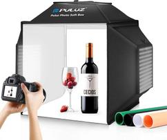 PULUZ Upgrade Photo Studio Box & Softbox, 16 x 16 colių profesionalus foto langelis su 480 LED žibintų, Photobox Photography, 4 spalvų PVC fonas juvelyrikos ir produktų fotografijai