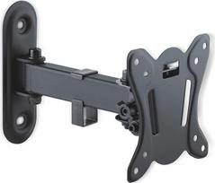 PureMounts FM11-100 Wandhalterung für TV Geräte mit 33-69cm (13-27"), VESA: VESA: 100x100, neigbar: 3°/-12°, schwenkbar: 100x100, neigbar: 3°/-12°, schwenkbar: +/-90°, Wandabstand: 65-200mm, Traglast max: 25kg, schwarz