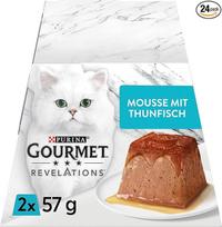 PURINA GOURMET "Revelations Mousse" drėgnas kačių maistas padaže su tunu, 12 vnt. (12 x 2 x 57 g)