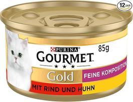 Purina GOURMET Gold Fine Sudėtis: Aukštos kokybės suaugusių kačių maistas, konservų dėžutė