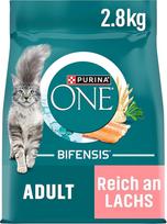 PURINA ONE Bifensis suaugusių kačių sausas maistas, gausus lašišos, 4 vnt. (4 x 2,8 kg)