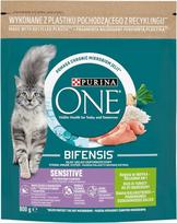 Purina One Sensitive sausas kačių maistas su kalakutiena ir pilno grūdo grūdais, 800 g