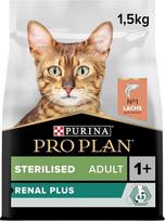 PURINA PRO PLAN STERILIZED Adult 1+ sausas kačių ėdalas su OPTIRENAL, gausus lašišos, 1 pakuotė (1 x 1,5 kg)