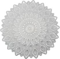 PVC apvalios, tuščiavidurės stalo pagalvėlės, stalo servetėlių rinkinys, 38x38 cm, įvairių spalvų, 6 vnt. pakuotė (sidabrinės)