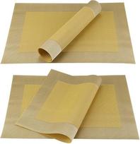 PVC stalo servetėlės, skirtos stalui, valgomajam, puodelių padėkliukai, plastikiniai, plaunami, atsparūs karščiui, skirti indams ir virtuvės reikmenims (spalva: auksinė, dydis: 6 vnt. rinkinys) HGCHH