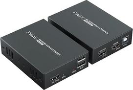 PW-HT249HK HDMI KVM USB prailginimo įrenginys, 165 pėdų / 50 m perdavimo atstumas per vieną Cat5e/6/7 kabelį, „Full HD“ ir „4K60“ palaikymas, 3D EDID išvesties kilpa (juodos spalvos)