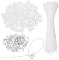 QUARKZMAN 240 vnt. 3x200 mm plastikiniai kabelio surišikliai su 14,65x10x6 mm skylėmis, M4–5 mm plastikiniai kabelio surišiklių laikikliai, tvirtinami varžtais M3x12 mm, skirti kabeliams tvirtinti, kabelių tvarkymui namuose ir biure, balti