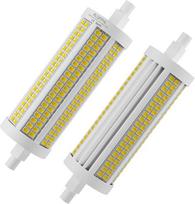R7S 118 mm LED lemputės, 30 W, reguliuojamo ryškumo, dvigalės J tipo, šiltos spalvos