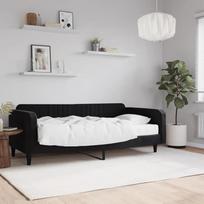 Rafinuota dienos lova Sofa lova Svečių lova Miegamojo sofa lova Svetainės sofa su čiužiniu Juoda 100 x 200 cm Velvetas