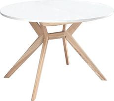 RAGABA, Biju apvalus valgomojo stalas, 110 cm, valgomasis stalas 6 asmenims, uosio masyvo ir MDF plokštės, taupantis erdvę, išplečiamas, pieva