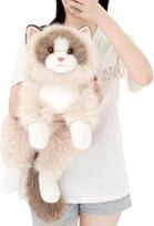 Ragdoll katė, pliušinė katė, pliušinis žaislas, tikroviškas pliušinis žaislas, kačių žaislas vaikams, gulintis katės pliušinis žaislas, kačiuko minkštas žaislas, pasvertas pliušinis žaislas, pliušinis, pūkuotas ir minkštas (65 cm, A)