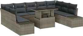 Rantry 10-ties vietų sodo-dėžės komplektas su sėdynėmis Grau Poly Rattan Gartenlounge Modelis3357982
