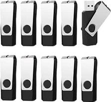 RAOYI 10 vnt. 8GB birių USB 2.0 atminties lazdelių sukiojamų nykščių diskų Jump Drive Flash diskai Zip diskas su LED indikatoriumi (juodas)