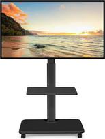 Ratinis TV stovas, skirtas 32–70 colių plokščiesiems ir išlenktiems LED, LCD bei OLED ekranams, kurių svoris neviršija 50 kg; aukščio reguliuojamas mobilus TV vežimėlis su užrakinamais ratais