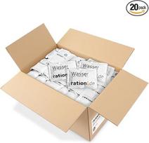 ration1 Geriamojo vandens atsargos 5 l (20 x 250 ml) - 10 metų galiojimo laikas - avarinis vanduo krizių prevencijai, stovyklavimui ir lauke - atskirai supakuotas, be skonio, paruoštas gerti iš karto