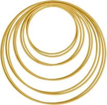 Rayher Metaliniai žiedai, 10 vnt., 5 dydžiai, storis apie 3 mm, vieliniai žiedai amatams, vyniojimo technikai, svajonių gaudyklei, floristikai, vestuvių vainikui, lankeliai, 2 x 10 cm, 12 cm, 15 cm, 18 cm,