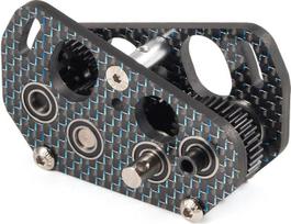 RC atsarginės dalys: ofsetinė dviejų variklių pavarų dėžė „48P Dig Gearbox Carbon“, skirta „Capra F10“ portalinės ašies modeliams, skirta „LCG Comp“ 1/10 RC automobilių komponentų tobulinimui