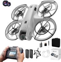 RC dronas su dviguba kamera, propelerio apsauga, LED apšvietimas - bešepetėlinis variklis, aukščio išlaikymas, paleidimas ir nusileidimas vienu klavišu, bepilotis režimas, 3D salto, 3 greičio režimai, 2 baterijos - skirtas