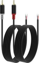 RCA–garsiakalbių kabelio adapteris, 2 laidų garsiakalbių kabelio jungtis su RCA kištuku, 6,6 pėdų, skirtas televizoriui, CD/DVD grotuvui, AV imtuvui, Hi-Fi sistemai ir kt.