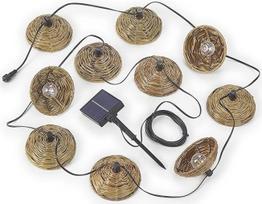 Reality Leuchten Mood R74761932 LED hibridiniai saulės lauko pasakų žibintai Plastikinis juodas atspalvis Plastikinis rudas atspalvis Į komplektą įeina 10x 0,5 W LED nuotolinio valdymo pultas Ilgis 5,7 m