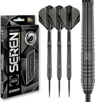 RED DRAGON Darts – „Seren Onyx 2“ 21 g – 90 % volframo profesionalių plieninių antgalių dartų rinkinys su sparneliais ir koto dalimis