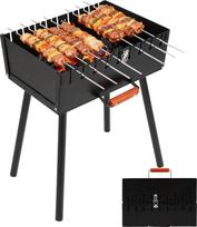 REDCAMP „Mangal Grill Kebab“ – nešiojamas anglies grilis su 2 aukščio nustatymais, skirtas 16 iešmams (mažas/didelis karštis), sulankstomas lauko grilis, skirtas kempingui, sodui, piknikui, kelionėms | Lėtai degantis, aštrus, sulankstomas, anglies grilis,