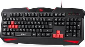 Redragon K301 AZERTY FR Žaidimų klaviatūra su membrana 12 daugialypės terpės klavišų Konfliktas be keičiamo raudono apšvietimo Nepraleidžia purslų USB suderinama su "Windows