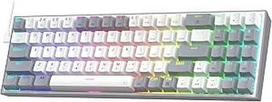 Redragon K628 Pollux 75% laidinė RGB žaidimų klaviatūra, 78 klavišai, karšto keitimo kompaktiška mechaninė klaviatūra su 100 % karšto keitimo lizdu, laisvai keičiama plokštė, raudoni jungikliai