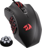 Redragon M921 MMO žaidimų pelė, 12400 DPI didelio tikslumo laidinė RGB pelė su 18 programuojamų mygtukų, 12 šoninių makro klavišų, programinės įrangos palaikymas, skirta asmeniniams ir nešiojamiesiems kompiuteriams