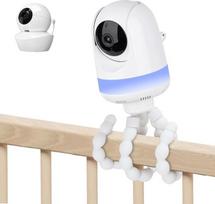 Reguliuojamas vaiko stebėjimo kameros laikiklis, skirtas „Babysense Max View“ / HDS2 / V43 / V24R / VBM55TX vaizdo stebėjimo kameroms, nereikalaujantis gręžimo, lankstus neslystantis laikiklis, trikojis vaiko stebėjimo kameros laikiklis, nepažeidžiantis s