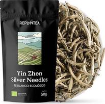 REPLANTEA Ekologiška sidabrinių adatų arbata, baltoji arbata 50 g (Yin Zhen) | Aukščiausios kokybės arbata iš grynų lapų pumpurų | Imperatoriškasis derlius iš Fudziano | Švelnus, švelnus skonis